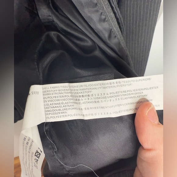 Moon River - Double layer jacket -Grey Charcoal Pinstripe Blazer -RTR size Med - Picture 6 of 11